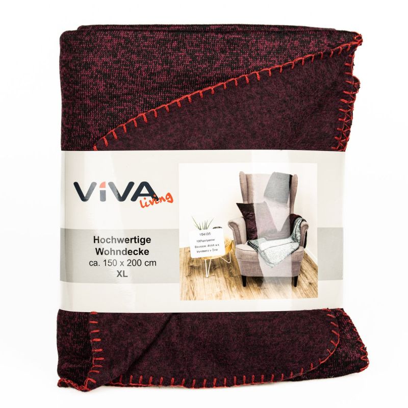 Deka FLEECE, vínový melír, 150x200cm