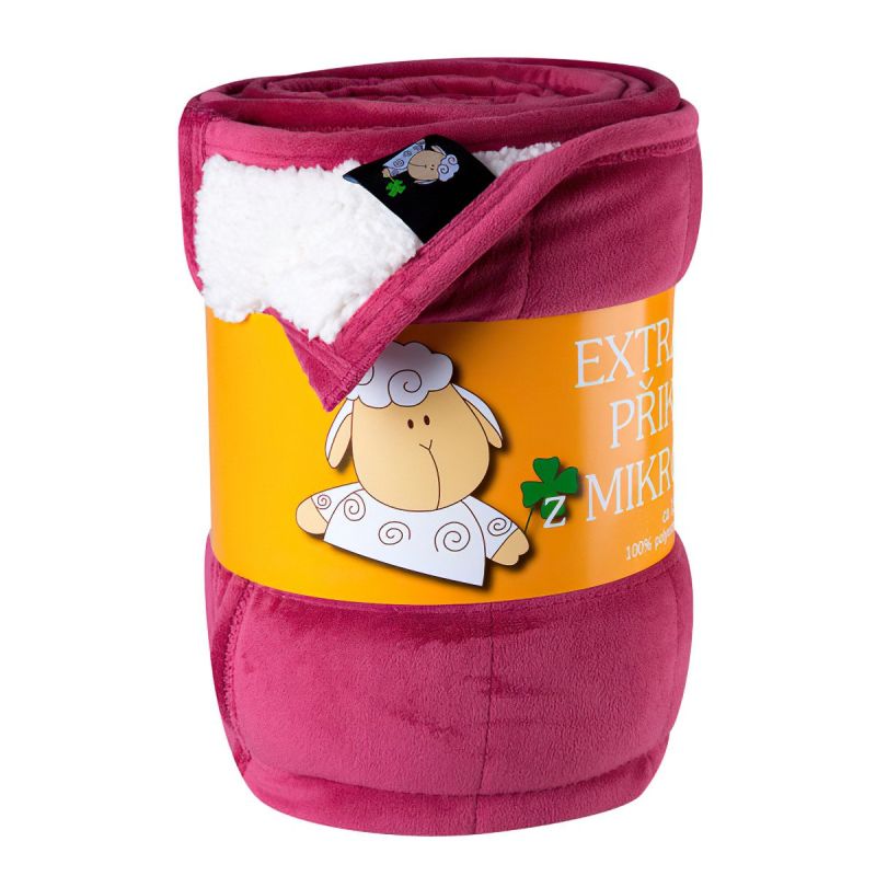 Deka z mikrovlákna OVEČKA Sleep well prošívaná jednobarevná starorůžová, 150x200cm