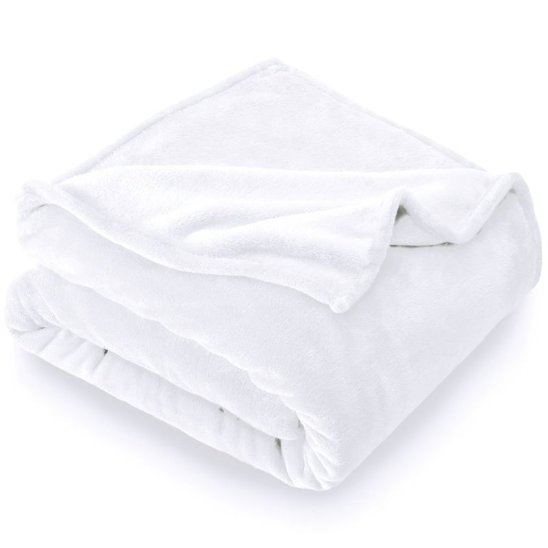 Deka z mikroplyše CORAL FLEECE jednobarevná UNI BÍLÁ, 150x200cm