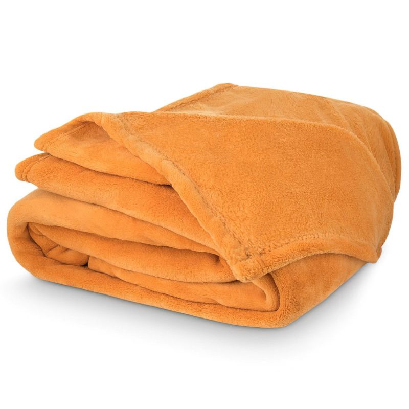 Deka z mikroplyše CORAL FLEECE jednobarevná UNI HOŘČICOVÁ, 150x200cm