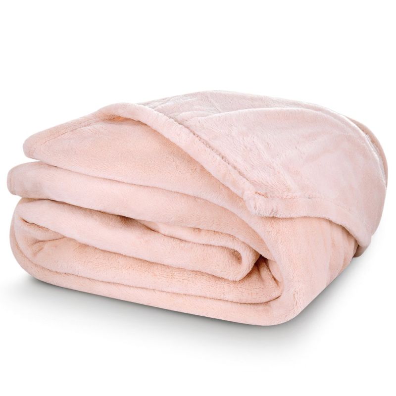 Deka z mikroplyše CORAL FLEECE jednobarevná UNI PUDROVÁ, 150x200cm