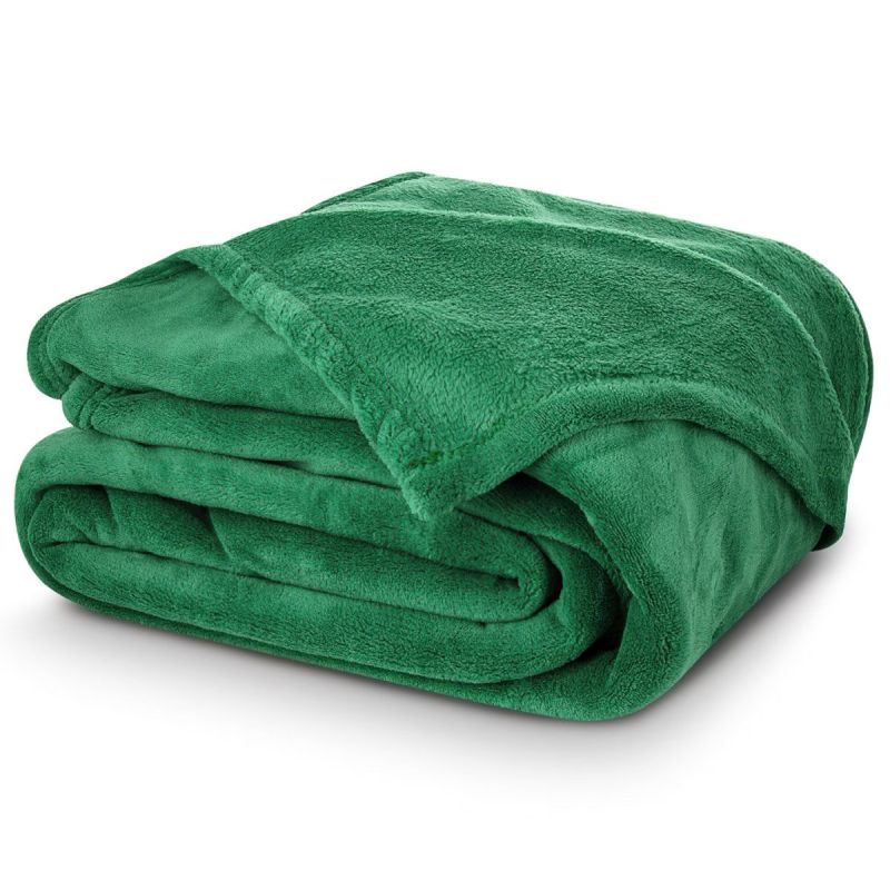 Deka z mikroplyše CORAL FLEECE jednobarevná UNI ZELENÁ, 150x200cm