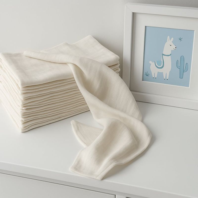 Dětské látkové pleny EKO 70×70 cm, přírodně bílá - nebělená, 100% bavlna, 5 ks v balení