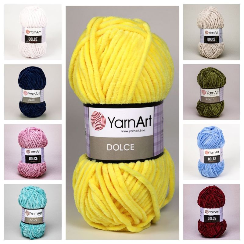 Pletací příze YarnArt DOLCE jednobarevná, efektní, 100g/120m