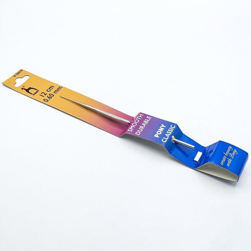 Háček na háčkování PONY, ocelový 58670, velikost 0,6mm, délka 12cm