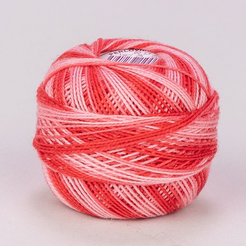 Háčkovací / vyšívací příze PERLOVKA 3327 růžová, melírovaná, 10g/85m