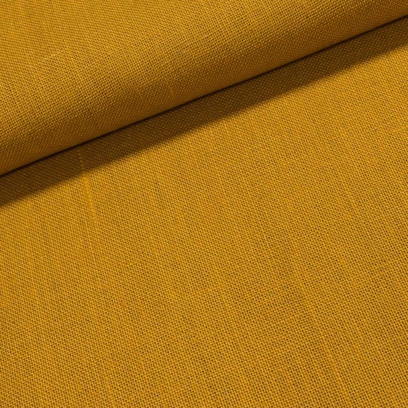 Juta technická (pytlovina), gramáž 365 g/m2, jemná, jednobarevná hořčicová (09), š.150cm (látka v metráži)