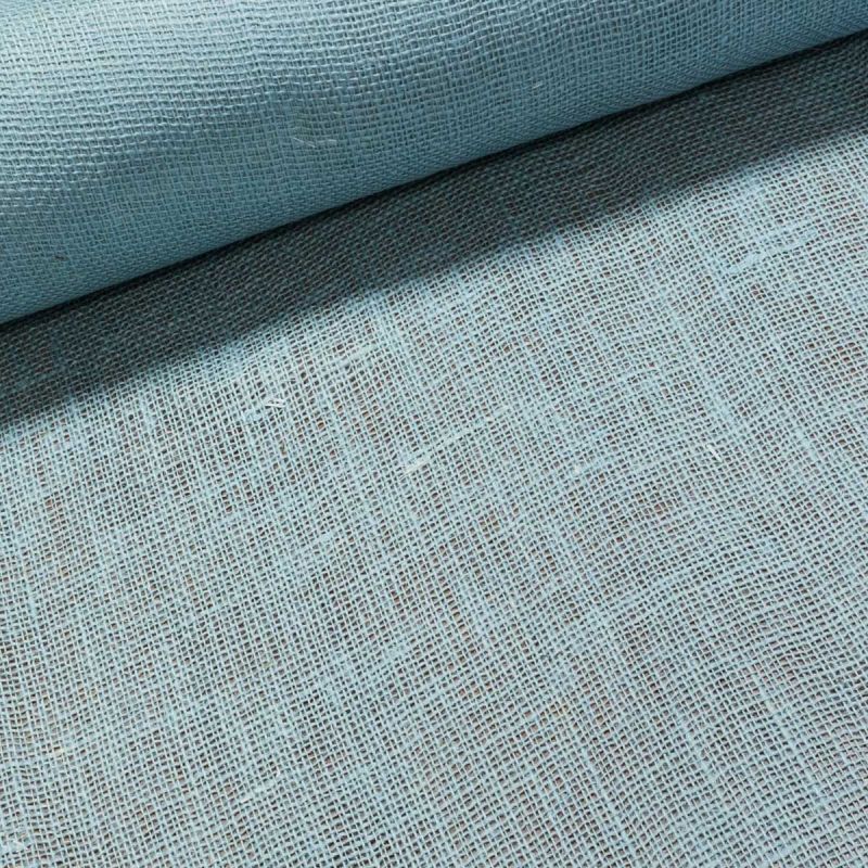Juta technická (pytlovina), gramáž 211 g/m2, jednobarevná světle modrá, š.130cm (látka v metráži)