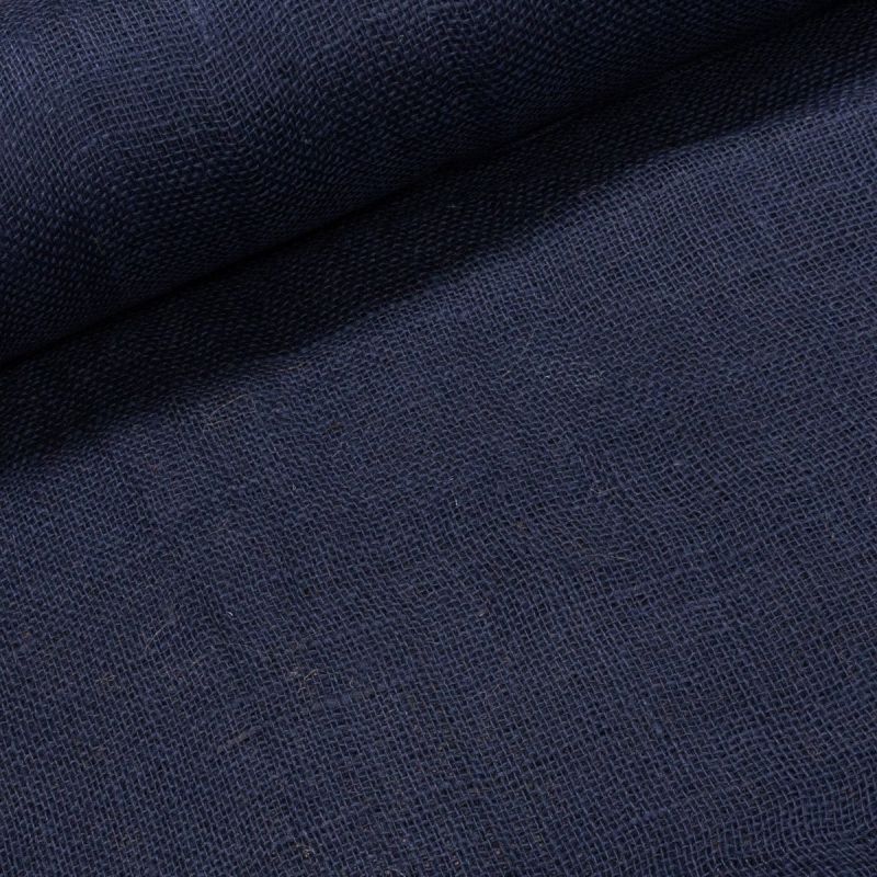 Juta technická (pytlovina), gramáž 211 g/m2, jednobarevná tmavě modrá, š.130cm (látka v metráži)