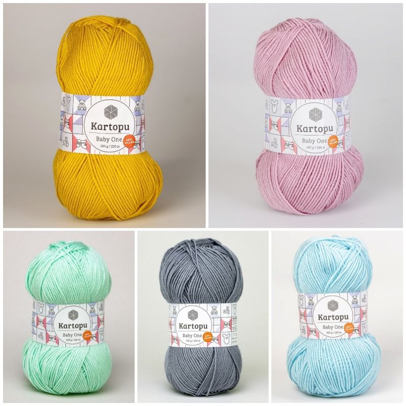 Pletací / háčkovací příze Kartopu BABY ONE, jednobarevná, antipillingová, 100g/250m