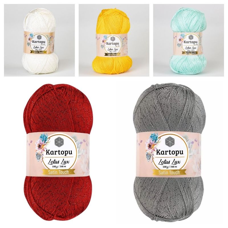 Pletací / háčkovací příze Kartopu LOTUS LUX s lurexem, efektní 100g/340m