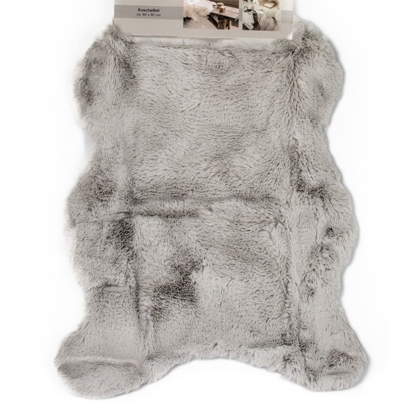 Koberec / kožešinová předložka CHLUP, světle šedá, 60x90cm