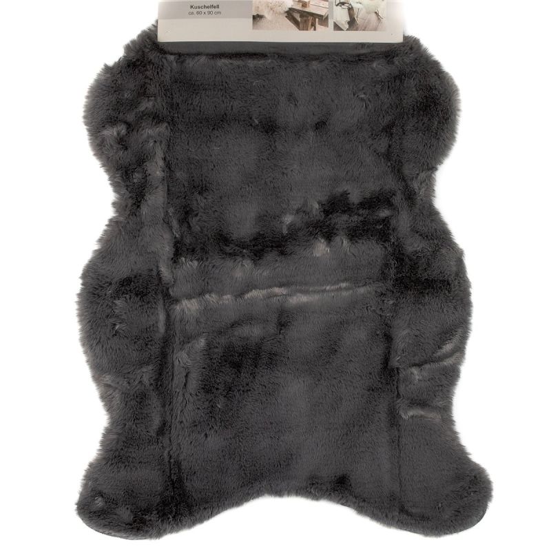 Koberec / kožešinová předložka CHLUP, tmavě šedá, 60x90cm