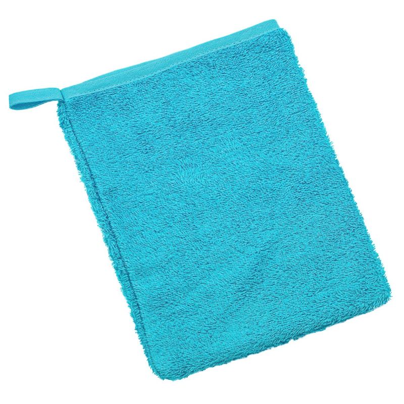 Koupelnová mycí žínka 23/27, bavlněné froté, jednobarevná tyrkysová, 17x25cm