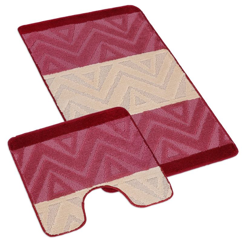 Koupelnová předložka BANY, CHEVRON BURGUNDY, vínová (více rozměrů)