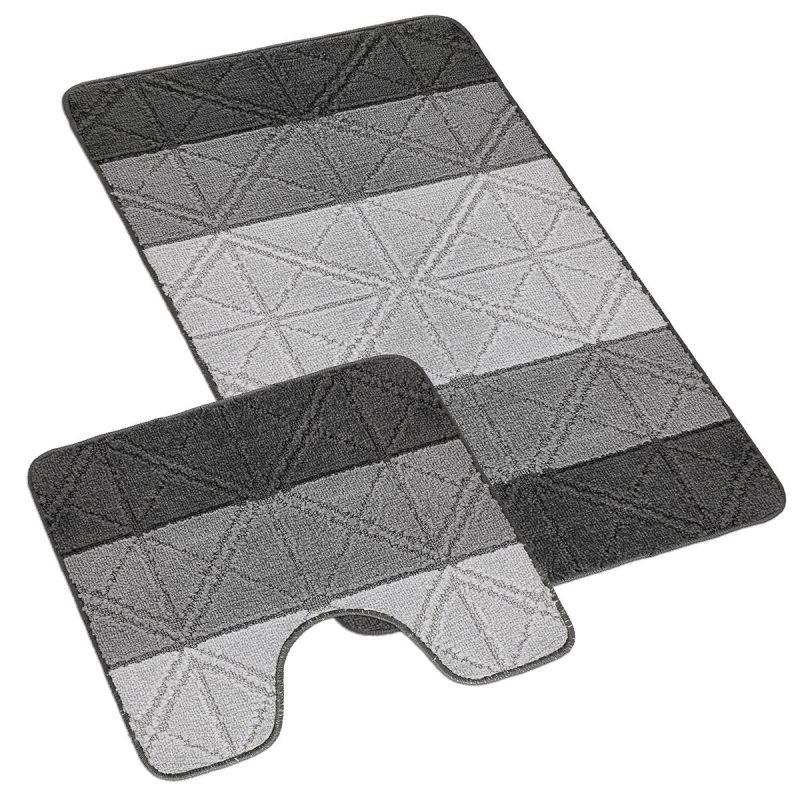 Koupelnová předložka BANY, TROJÚHELNÍKY ŠEDÉ (více rozměrů)