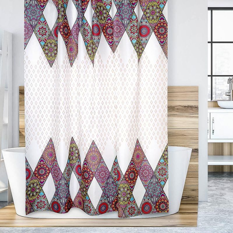 Koupelnový závěs RŮŽOVÁ MANDALA, 180x200cm