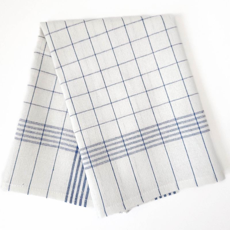 Kuchyňská utěrka MODRO / BÍLÁ, károvaná, 55% bavlna + 45% len, 1 kus, 50x70cm