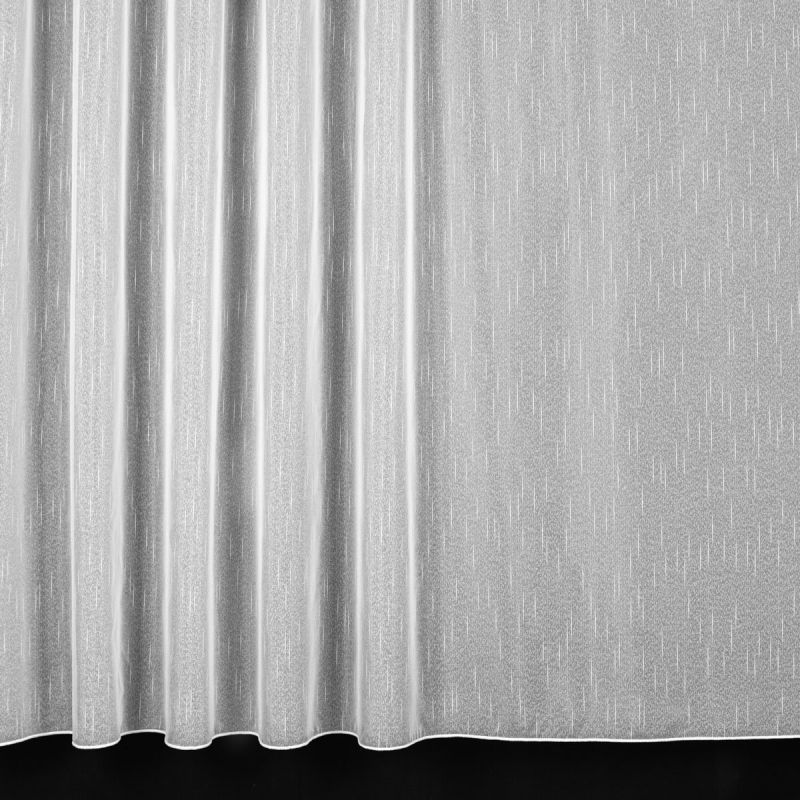 Kusová záclona sablé STELLA 5344/10, žíhaná, vzor pršíčko, s řasicí páskou a olůvkem, jednobarevná bílá, (více rozměrů)