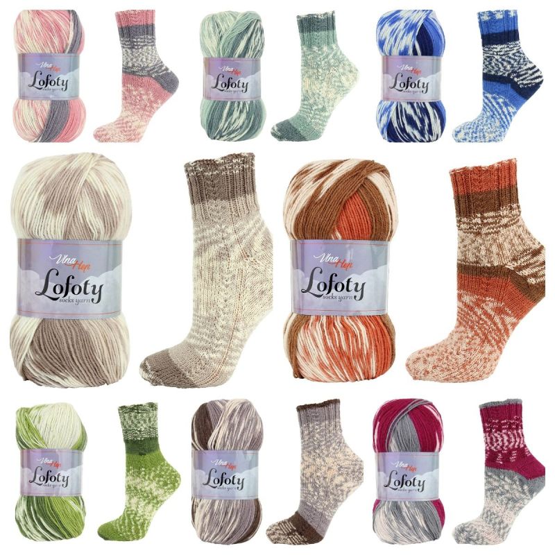 Pletací / háčkovací příze Vlna-Hep LOFOTY vzorovaná, ponožková, 100g/420m