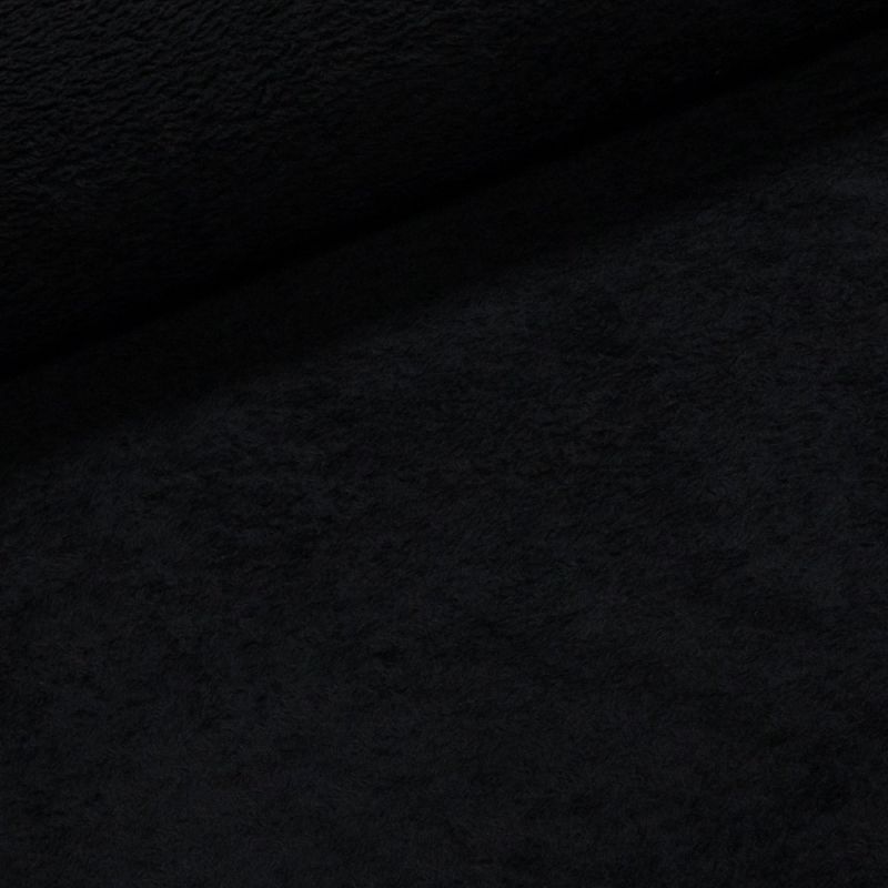 Mikroplyš / coral fleece 001 jednobarevná černá, š.160cm (látka v metráži)