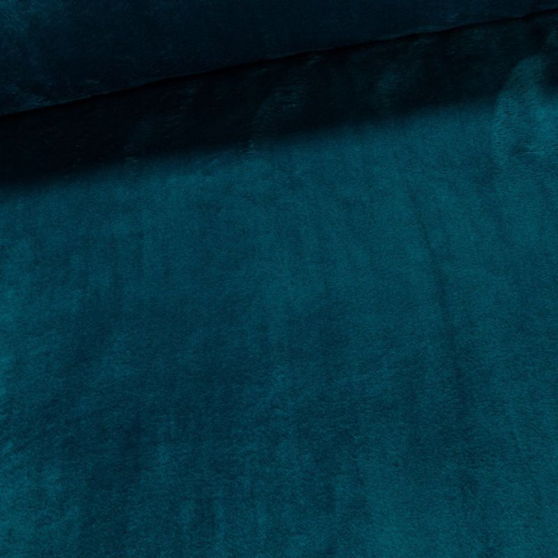 Plyš / mikroplyš 020, oboustranný, jednobarevná tmavě petrolejová, š.150cm (látka v metráži)