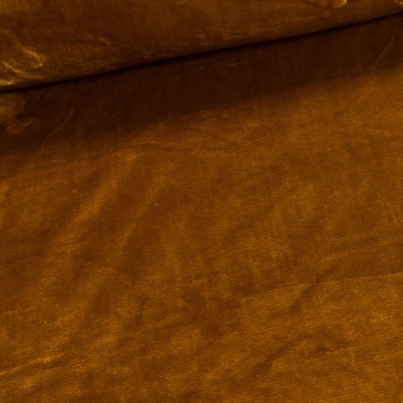 Plyš / mikroplyš 029, oboustranný, jednobarevná medová, š.150cm (látka v metráži)