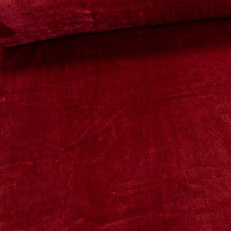 Plyš / mikroplyš 031, oboustranný, jednobarevná cihlově červená, š.150cm (látka v metráži)