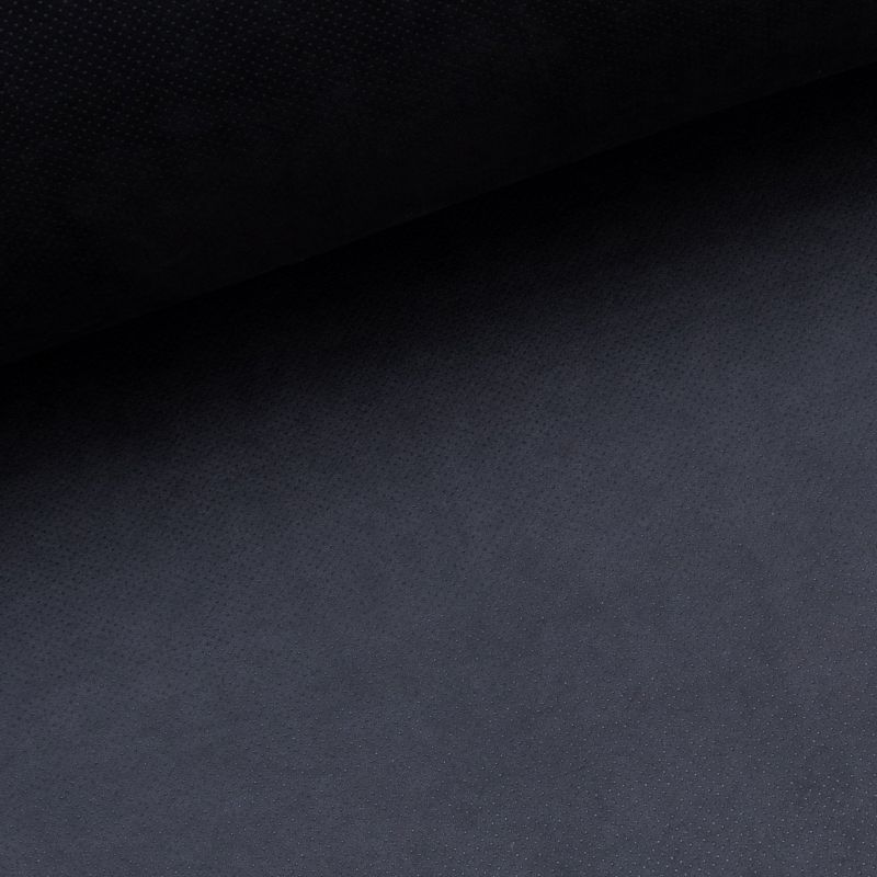 Potahová látka do auta na dveře a sedadla, tapecírunk, velur ALCANTARA DOTS BLACK, černá hebká, š.150cm (látka v metráži)