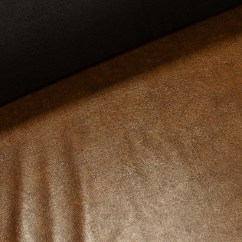 Potahová látka, čalounická KOŽENKA ZEUS Z_BR_KOC_1.0, s filcovým podkladem, hnědá melírovaná, š.145cm, 490g/m2 (látka v metráži)