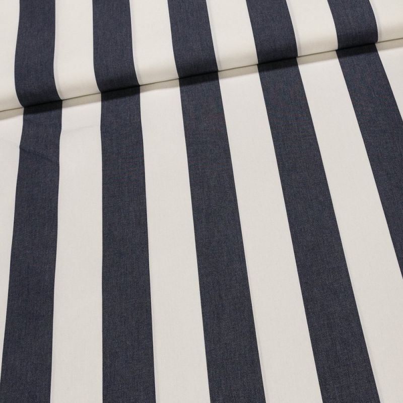 Potahové akrylové plátno (dralon, teflon) na zahradní nábytek, modro-bílý pruh, š.140cm (látka v metráži)