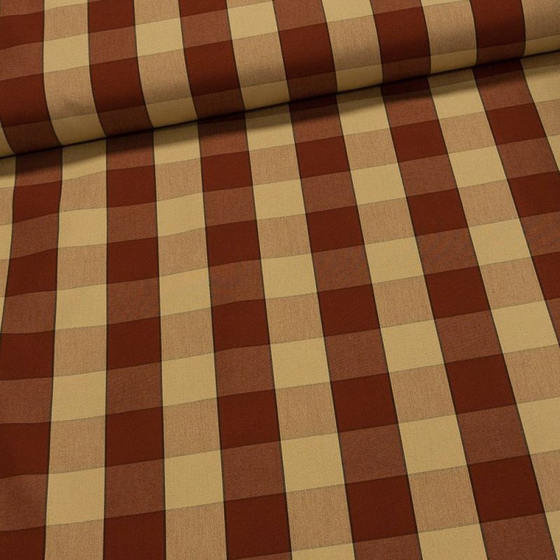 Potahové akrylové plátno (dralon, teflon) na zahradní nábytek, tera-béžová kostka, š.140cm (látka v metráži)