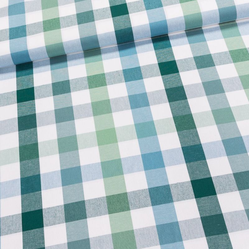 Pravý český bavlněný kanafas NINA K3,5 03609 kostka 3,5cm, zelený, š.140cm (látka v metráži)