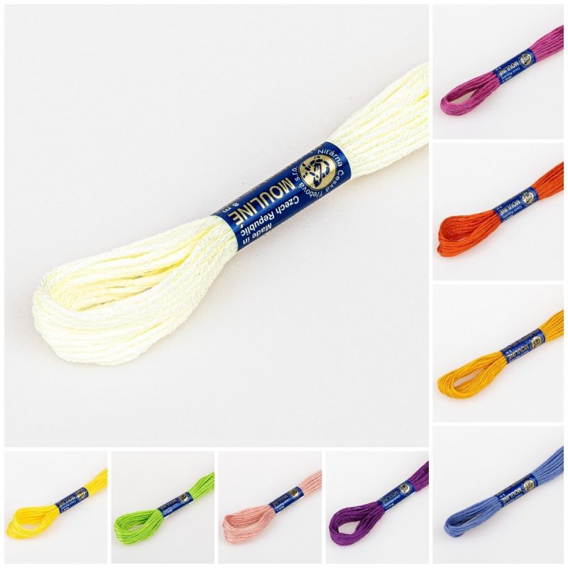 Vyšívací příze MOULINE / MULINKA jednobarevná, 2g/8m