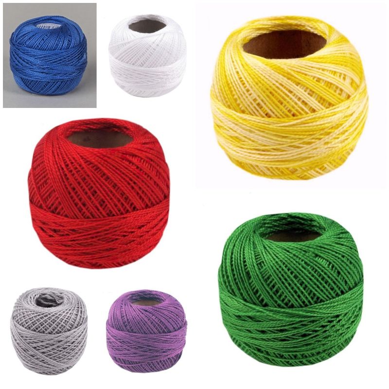 Háčkovací / vyšívací příze PERLOVKA jednobarevná, 10g/85m