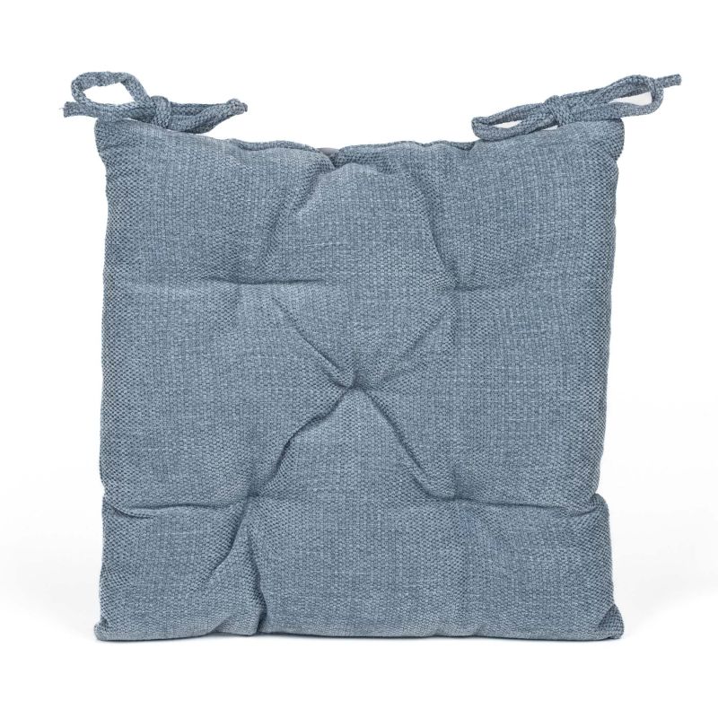 Prošívaný sedák 155963 B, žinýlka, modrý, čtverec 40x40cm