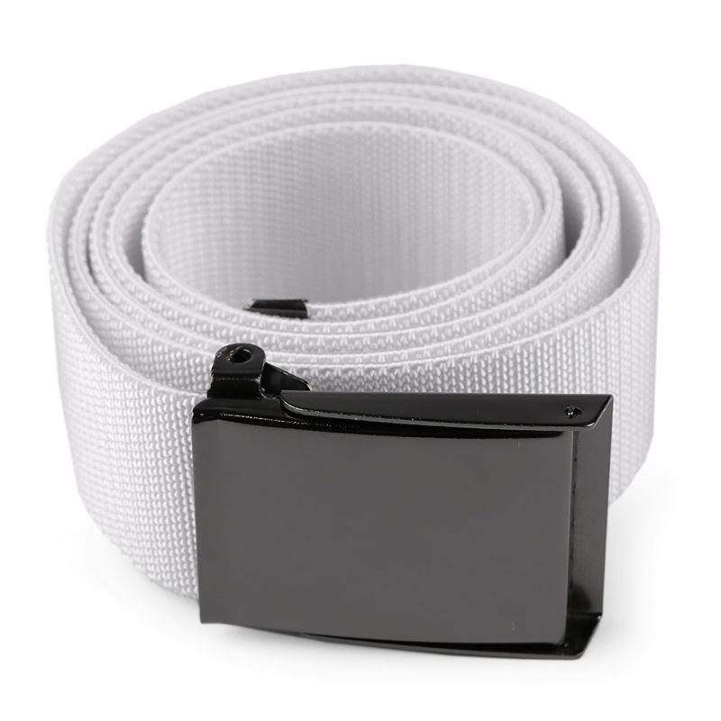 Pružný unisex opasek, textilní 870357/08, bílý, šířka 3,8cm, délka 126cm