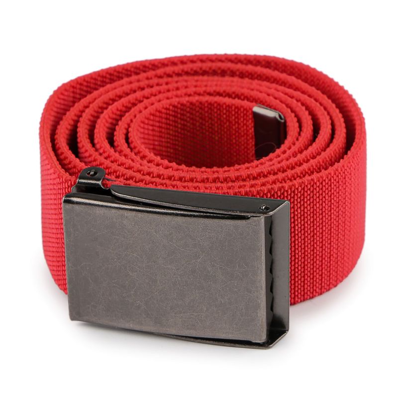 Pružný unisex opasek, textilní 870357/09, červený, šířka 3,8cm, délka 126cm