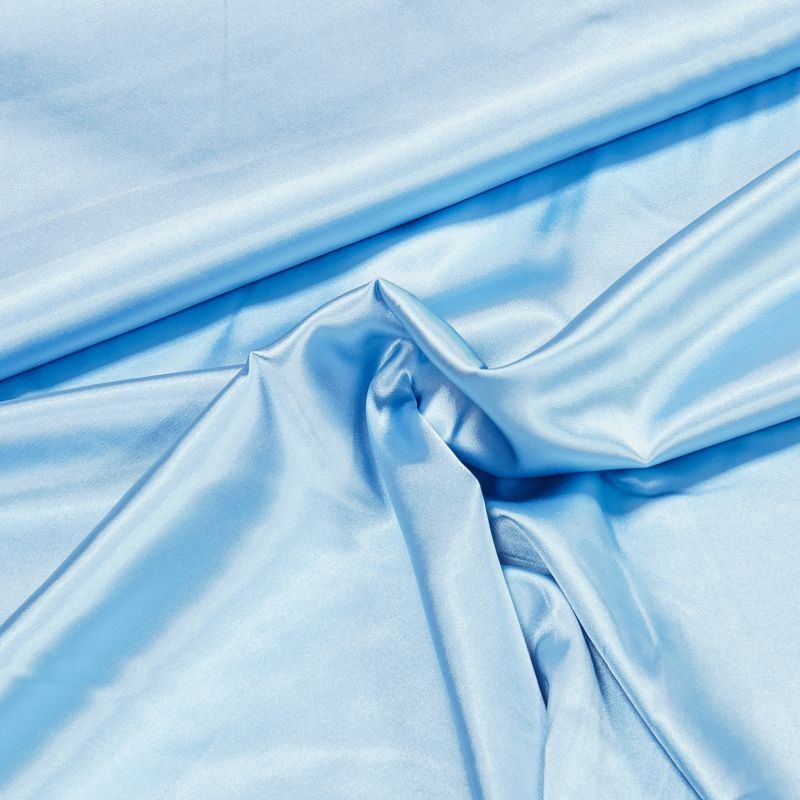 Satén elastický STR SAT 029, jednobarevná světle modrá, š.150cm (látka v metráži)