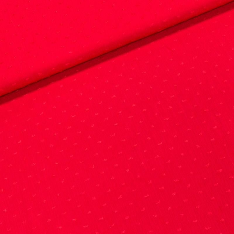 Šatovka viskózová kreš 22370, červená, vystouplé nopky, š.135cm (látka v metráži)