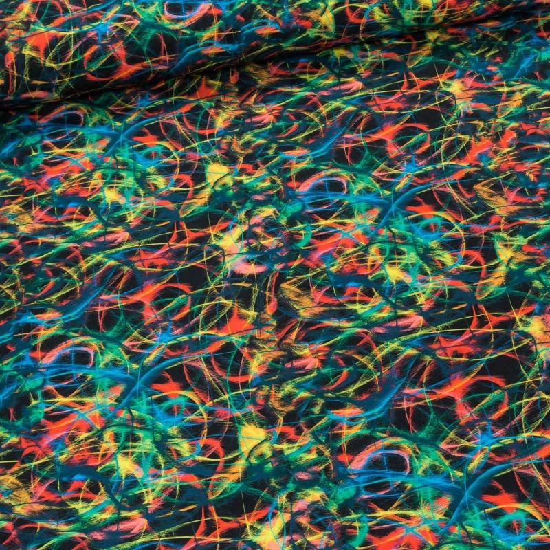 Softshell zimní 6-23124, barevné šmouhy 310g/m2, š.147cm (látka v metráži)