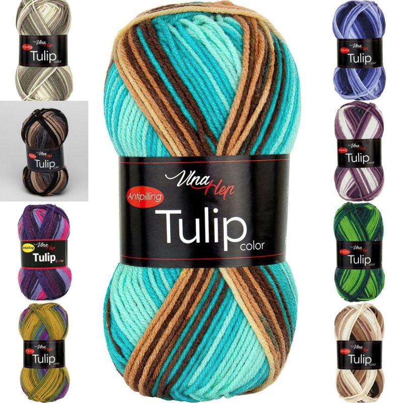 Pletací / háčkovací příze Vlna-Hep TULIP COLOR melírovaná, antipillingová, 100g/170m