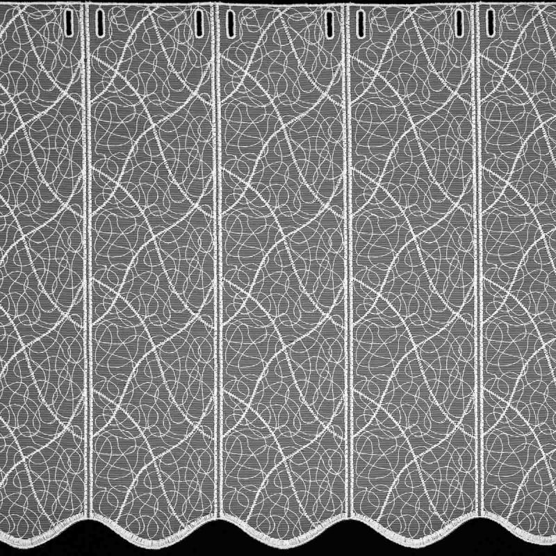 Tylová vitrážová záclona 18000 vyšívaná nitka, bílá (více výšek, v metráži)