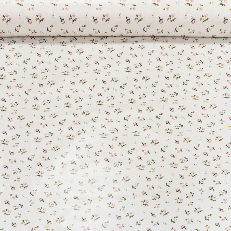 Ubrus PVC s textilním podkladem 1389-01, růžové růžičky, š.140cm (metráž)