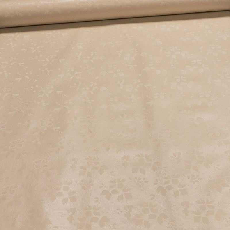 Ubrus PVC s textilním podkladem 5656003, béžový damaškový vzor listů, š.140cm (metráž)