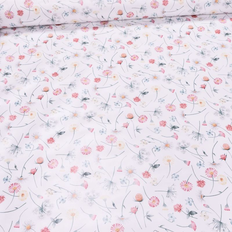 Ubrus PVC s textilním podkladem 5R3/03, luční kvítí na smetanové, š.140cm (metráž)