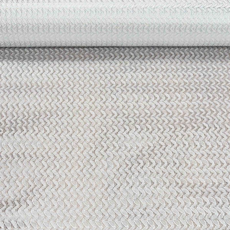 Ubrus PVC vánoční, 23512 STRI krajkový vzor, stříbrné lístky na bílé, š.140cm (metráž)