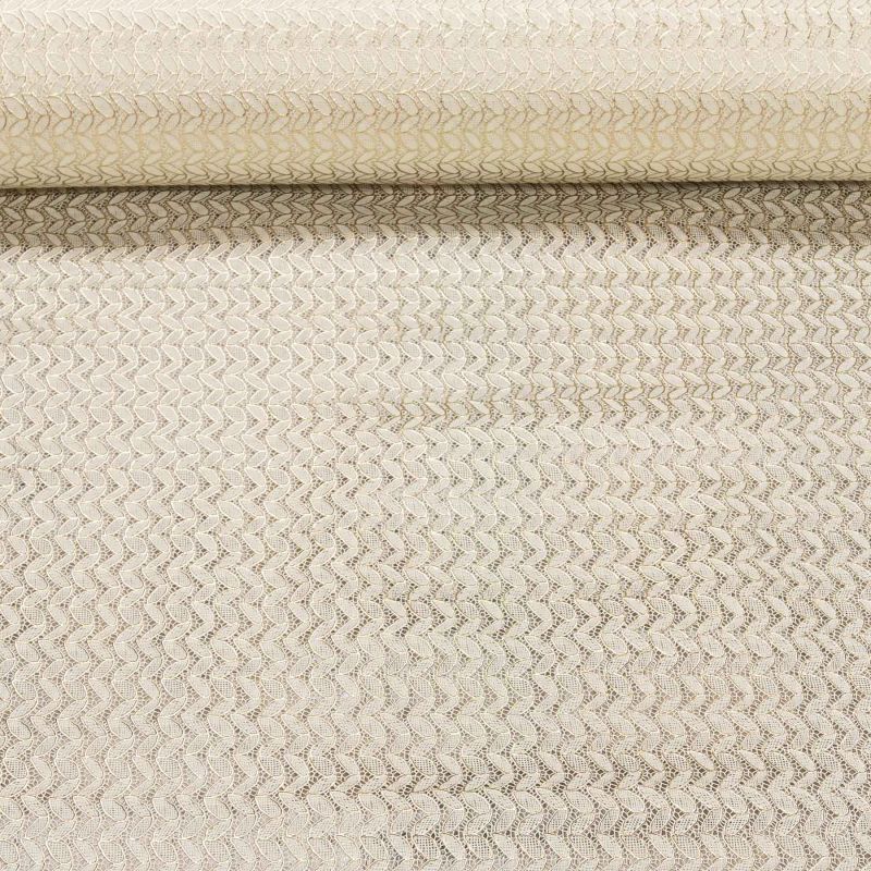 Ubrus PVC vánoční, 23512 ZLAT krajkový vzor, zlaté lístky na bílé, š.140cm (metráž)