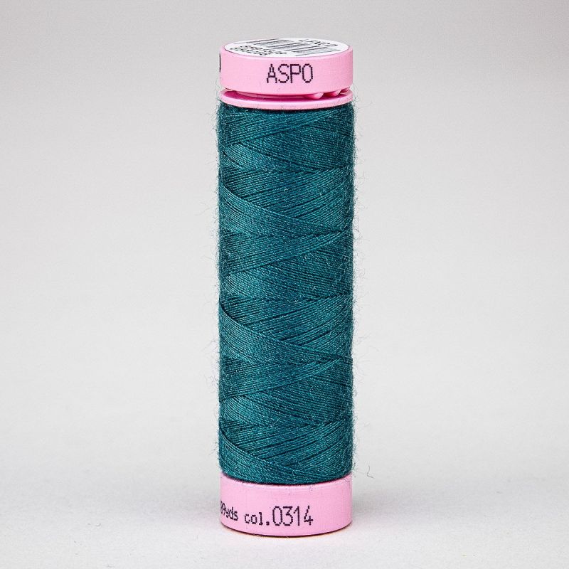 Univerzální šicí nit Amann ASPO 120 polyesterová, tmavě zeleno-tyrkysová 0314, návin 100m 