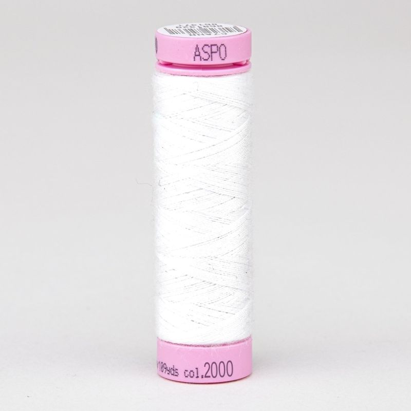 Univerzální šicí nit Amann ASPO 120 polyesterová, bílá 2000, návin 100m